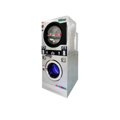 China Coin Operated Stack Washer Dryer Combo For Laundromat 862*1140*2028mm for sale