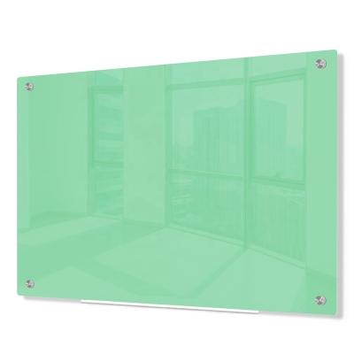 China Customized Eco-friendly Tempered Glass Color Writing Board Magnetic Glass Toughened Light Green Board For Teaching for sale