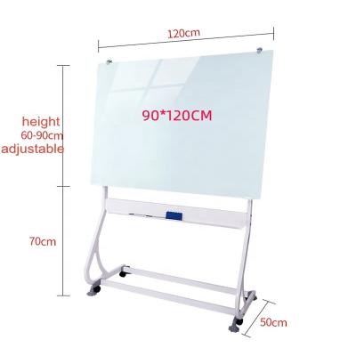 China Factory direct good quality glossy movable glass magnetic whiteboard glass tempered glass with wheels for sale