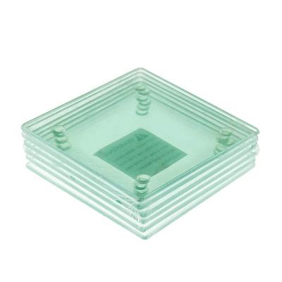 China Sublimation Glass Single Viable Coasters Bulk Square Glass Coasters for sale