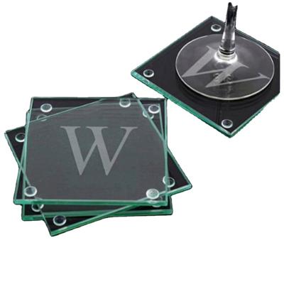 China Viable Customized Silk Screen Printing Glass Coasters For Home Or Office for sale