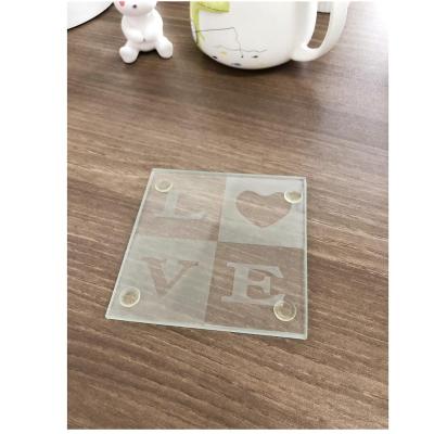 China Sustainable clear glass coaster for home to use for sale