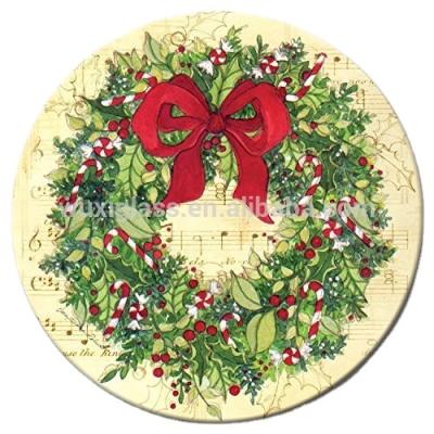 China Susan Glass Serving Plate Lazy Viable, 13-Inch, Classic Christmas Garland for sale