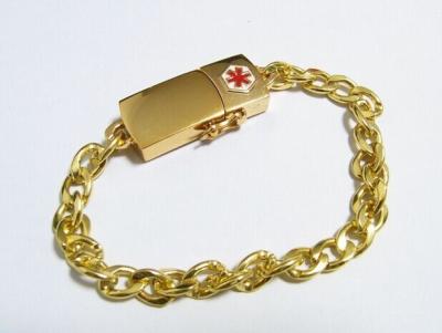 China Gold Metal 8GB 16GB 32GB Wristband USB Flash Drive Engrave Logo for sale