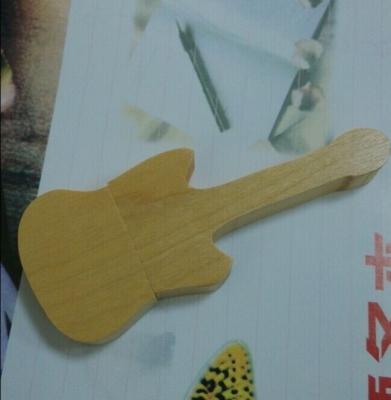 China Customized Guitar Shape Company Gift Wood USB Drive 32GB 64GB for sale