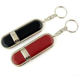 China Portable Leather USB Flash Drive 16GB , High Speed USB 2.0 Version for sale