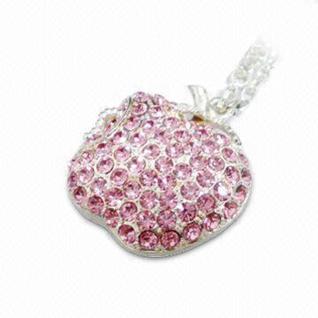 China 1GB 2GB 4GB 8GB 16GB Apple Shape Metal & Crystal Jewellery USB Flash Drive for sale