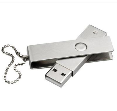 China Metal Twister Silver 8GB USB Thumb Drives support Silk Printing Logo for sale