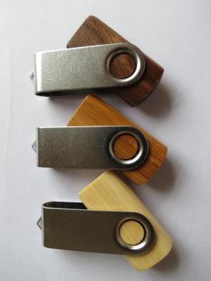 China 4GB 8GB Swivel Wooden USB Drive , Custom Logo Wood Flash Drive for sale