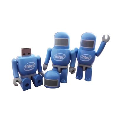 China 100% Real Capacity 8GB Robot Shape Plastic Unique USB Memory Stick Blue for sale