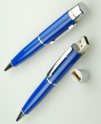 China 2 in 1 Hand Writing Fast Usb Pen Drive Blue Metal 8GB 16GB 32GB 64GB for sale