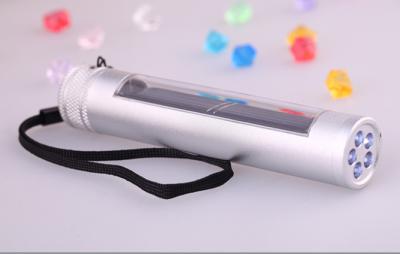 China Aluminum Alloy portable 5 Led Solar Powered Flashlight  Led Solar Torch Light for sale