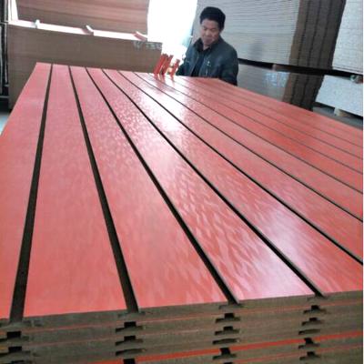 China Moisture Proof Wood Fiber Grooved MDF Board / Grooved MDF For Wall Panel for sale