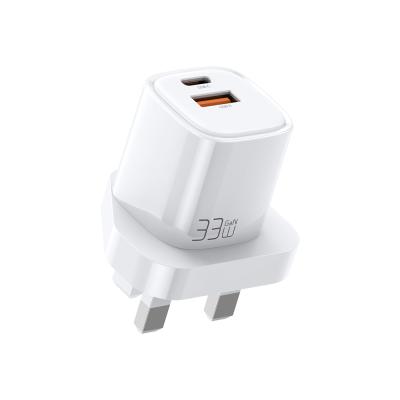 China Mobile Phone 33W PD Dual USB Quick Charge QC 3.0 Charger Plug Mini Size For iPhone X Note 8 9 Plus 10 Mobile Phone Adapter for sale