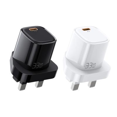 China UK PD Three Pin 33W GaN Mini Super Fast Charger PD TYPE C USB 20W PD PPS CAF Charger For Xiaomi Iphone Samsung Switch for sale