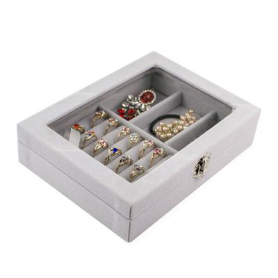 China Jewelry Showcase New Product Wholesale Customized Velvet Ring Earring Necklace Jewelry Case Luxury Display Box for sale