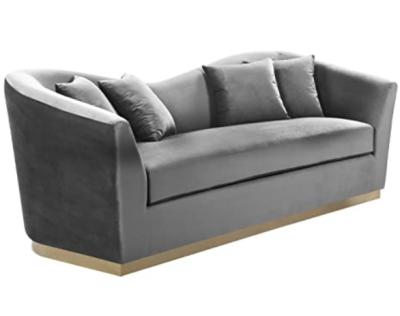 China China factory modern cheap price gold stainless steel base curved upholstery wholesale discount sofa for living room for sale