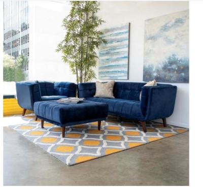 China 2020 Traditional Hot Sale Mid Century Upholstery Tufted Modern Blue Velvet Chesterfield Sofa for sale