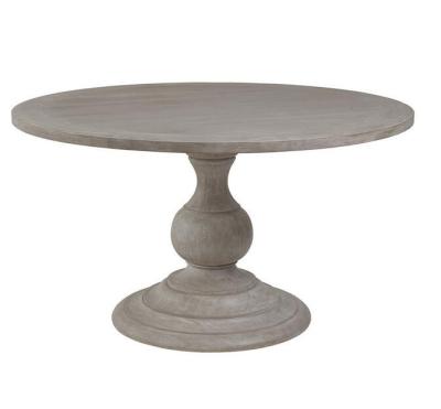 China Hot Selling Round Pedestal Classical Base Top MDF Country Style Farmhouse Wooden Dining Table for sale