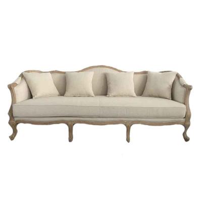 China Traditional French antique style solid wood wedding sofa, Dubai upholstery wooden event rental sofa for party rental for sale