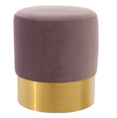 China 2021 Hot Selling Storage Gold Stainless Steel Velvet Upholstery Stool Low Stool for sale