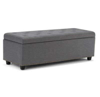 China 2021 Hot Sale Wood Frame Upholstery Storage Bench, Tufted Button Stool for sale