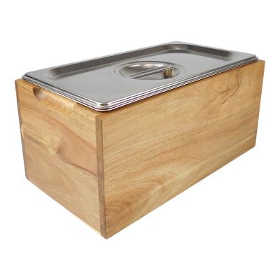 China Sustainable Stainless Steel Rust Proof Smell Proof Smell Proof Insert Countertop Compost Bin Acacia Wooden Compost Kitchen Box With Lid for sale