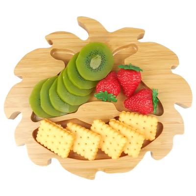 China Sustainable Lion Shape Bamboo Baby Plate Silicone Suction Plates For Toddlers for sale