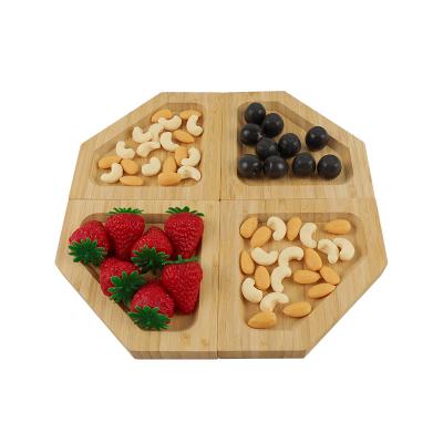 China Sustainable Home Collection Premium Bamboo Wooden Square Shape Wedding Tray Bowl Plate For Snack Cake Fruit Serving Nuts for sale