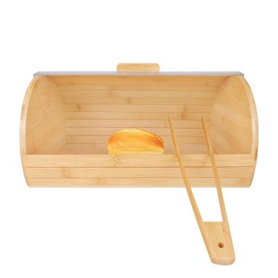 China Large Storage Capacity Storage Container Wooden Bread Storage Box Bamboo Bread Bins Bamboo Bread Boxes for sale