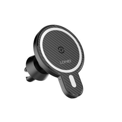 China LDNIO MA20 Magnetic Competitive Price Phone Holder 15W Strong Magnetic Car Mount Wireless Charger For iPhone for sale