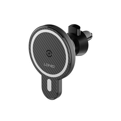 China Quickly Charging 15w Magnetic Wireless For Iphone And Android Phone Holder Duct Mount Clip Wireless Car Charger Holder for sale