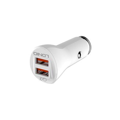 China Mobile Phone Charing Smart Cell Phone Car Charger 12v-24v Output Dual QC3.0 Fast Car Charging Adapter For Iphone for sale