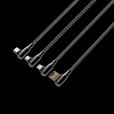 China LDNIO LS421 Mobile Phone Elbow Design For Type-C Micro USB Data Cable Phones Lightning Fast Charging Cable for sale