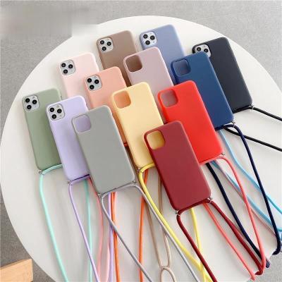 China Protective Case For iPhone 12 Pro 12 Mini 11 Pro X XR XS Max Crossbody Necklace Strap Lanyard Cord Silicone Phone Case For Mini 12 Pro 11 Pro X XR XS Max Max Cover 6S 7 8 Plus Max iphone 13 for sale