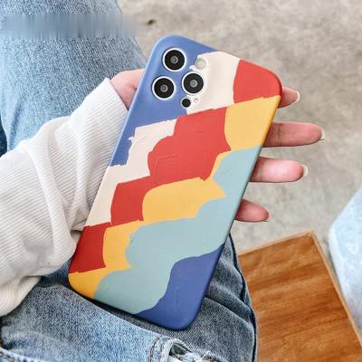 China Shockproof Abstract Painting Graffiti Phone Case For iPhone 13 12 11 pro XR Max XS 7 8 Max Plus Soft Silicon X Coque for sale