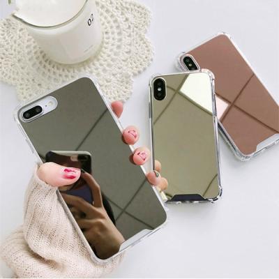 China Gimfun Mirror Case Shockproof Plating Tpu Anti-knock Shockproof Phone Case For iPhone 13 12 11 pro X Max XS XR XSMAX 7 8 plus case cover for sale