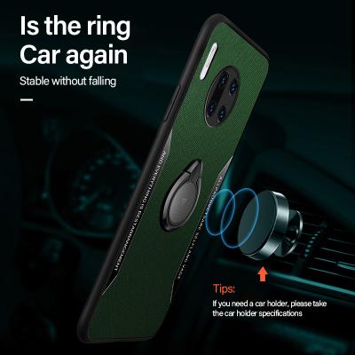 China Luxury Shockproof Leather Magnetic Stand Phone Case For Huawei Mate 30 20 pro Metal Ring Bracket Silicone P40 P30 P20 Lite Cover for sale