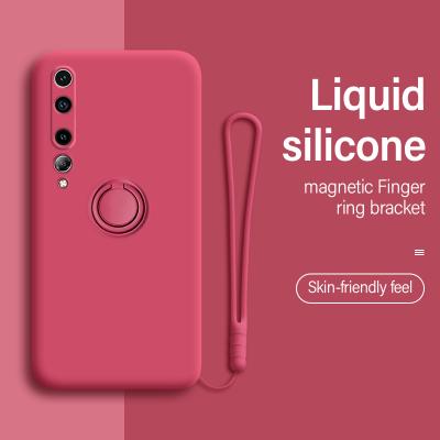 China Magnetic Shockproof Slim and Light Silicone Holder Phone Case For Xiaomi MI 10 9 Holder Ring Bracket Cover Se 9T 8 pro Redmi 8A Lite for sale