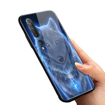 China Luxury Tiger Wolf Tempered Glass Shell Cover For Xiaomi Redmi Luxury Tiger Wolf Lion Tempered Glass Phone Case For Xiaomi MI 10 9 8 Lite pro F1 Redmi note 8 Se T 7 6 5 plus Cover Coque Funda for sale