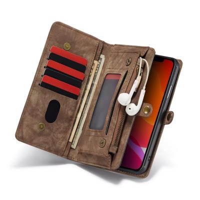 China New Multifunctional Shockproof Two-in-One Leather Phone Case Wallet Card Slot Mobile Phone Bag For iphone13 12 11Pro mini X max XS XR max for sale