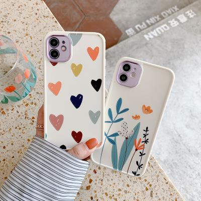 China Cute Flower Heart Phone Case For iPhone 13 12 11 Pro Max Mini Cute Flower Heart Phone Case For iPhone X XR XS 7 8 Max Plus Soft Bumper Back Cover TPU Coque for sale