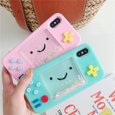 China Gimfun Shockproof Cartoon Playgame Liquid Phone Case For Iphone 13 12 7 8 plus pro Max Mini Glitter Soft Silicone Rubber Xr Xs 11 bear case for sale