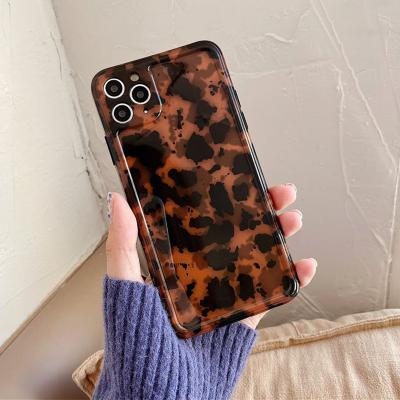 China Shockproof Amber Color Leopard Print Case For iphone12 pro 11 11Pro Max XR X XS 7 8 Max Plus Se Silicone Soft Case Back Cover 2020 for sale