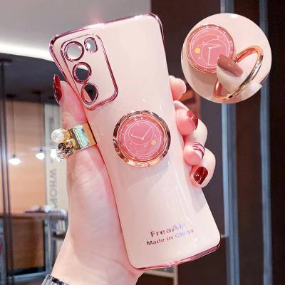 China Shockproof Case For Samsung Galaxy Note 20 Fe S20 S10 A6 A7 A8 Ultra Plus J4 J6 J8 Plated Soft Finger Ring Bracket Holder Phone Cover for sale