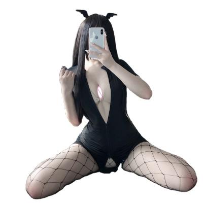 China Sexy lingerie for women sexy two way zipper crotch open chest design for women doggy style jumpsuit slim waist ass butt gear large for sale