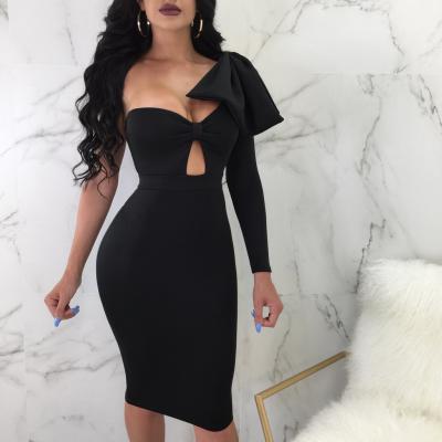 China European and American dress 2021 summer women's dress anti-static shoulder slope evening dress for sale