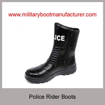 Chine Wholesale China Military Grade Police Officer Rider Boots With Full Grain NAPPA Leather PU Rubber Dual Density Outsole à vendre