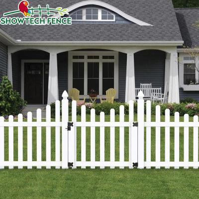 China Easily Assembled Plastic Vinyl Head Fence PVC Garden Fence White Decorative PVC for sale