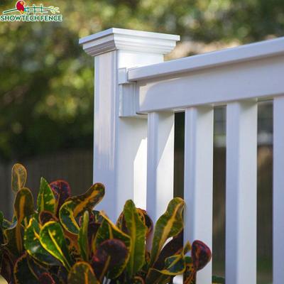 China Easily Assembled Plastic Outdoor Stair PVC Vinyl Fencing Vinyl Balcony Fence for sale